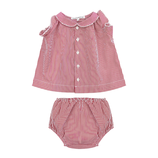 Baby Ruffle Set Red Stripe