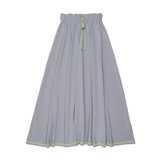 Powder Blue & Neon Green thread Jersey Maxi Skirt