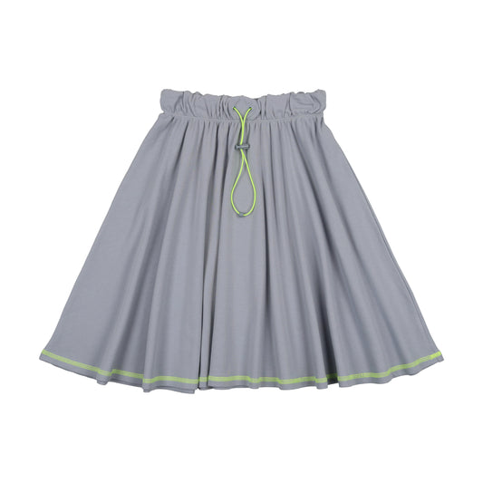 Powder Blue & Neon Green thread Jersey Short Skirt