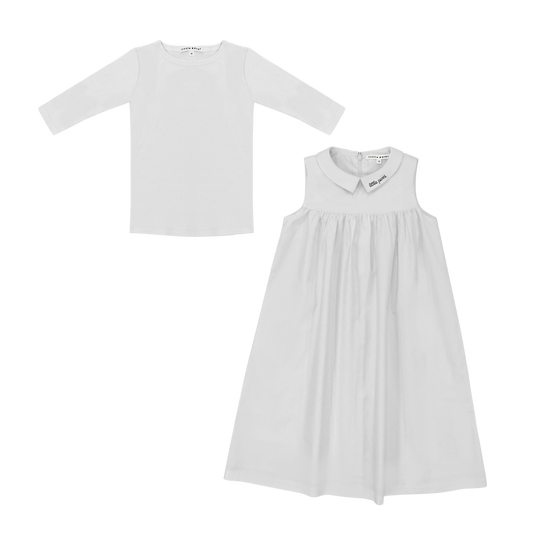 White Logo Collar Jumper + T-shirt