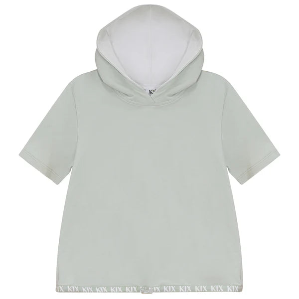 Colorblock Hooded Top Iceberg Green