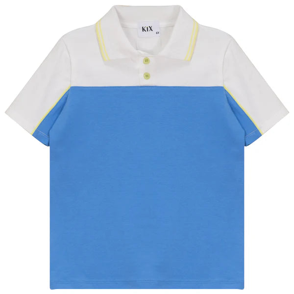 Colorblock SS Polo BLUE/WHITE/YELLOW