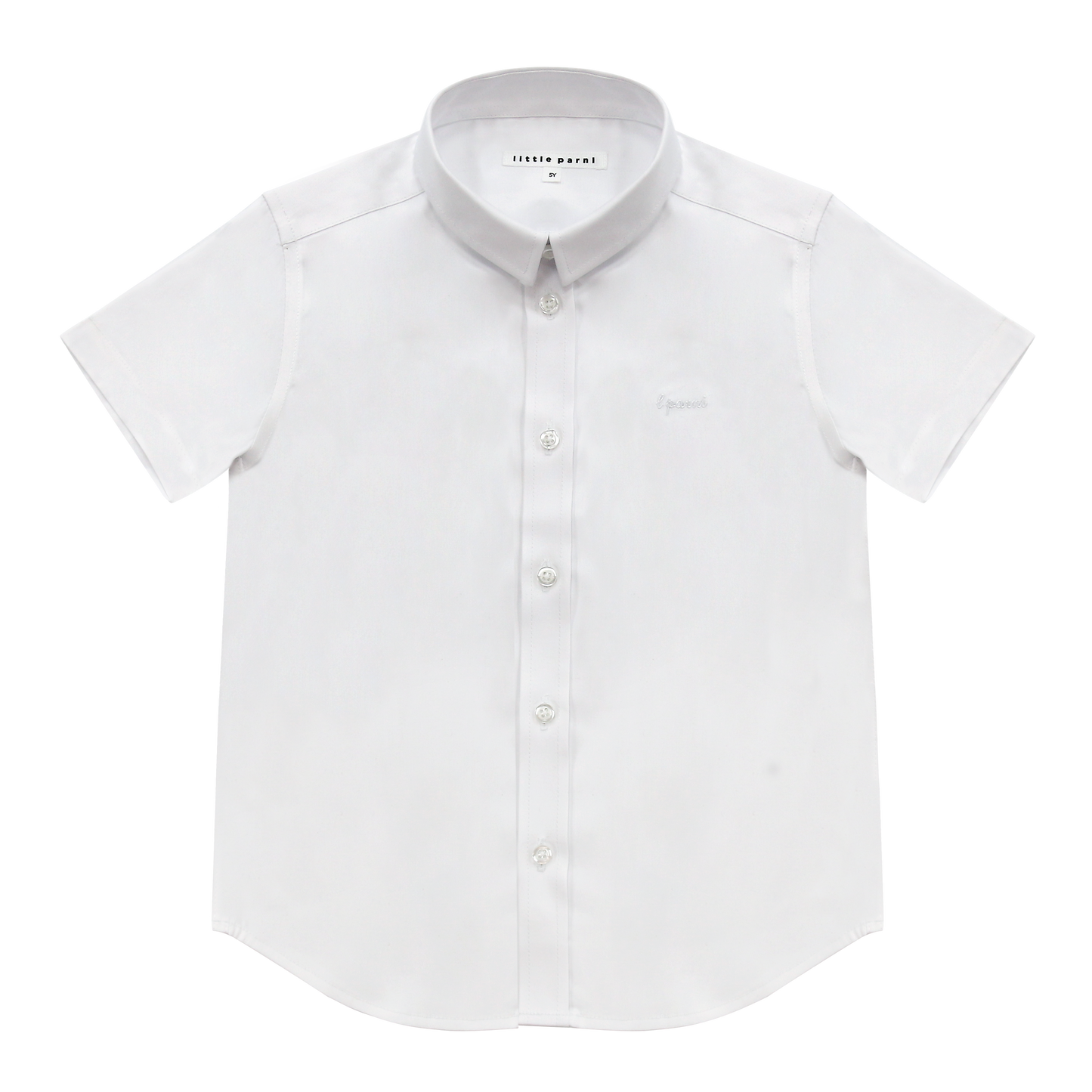 White/White Boys Short Sleeve White Shirt