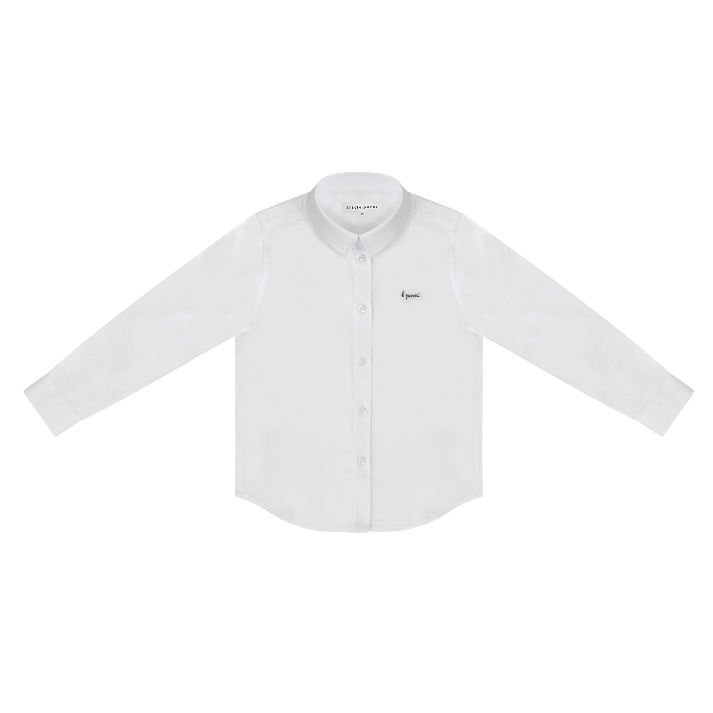 White/Black Boys Long Sleeve White Shirt