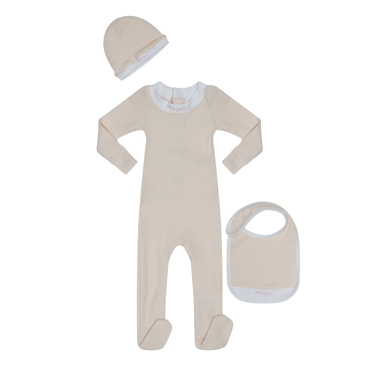 Baby Script Stretchy + beanie + bib- Pink Gift Box