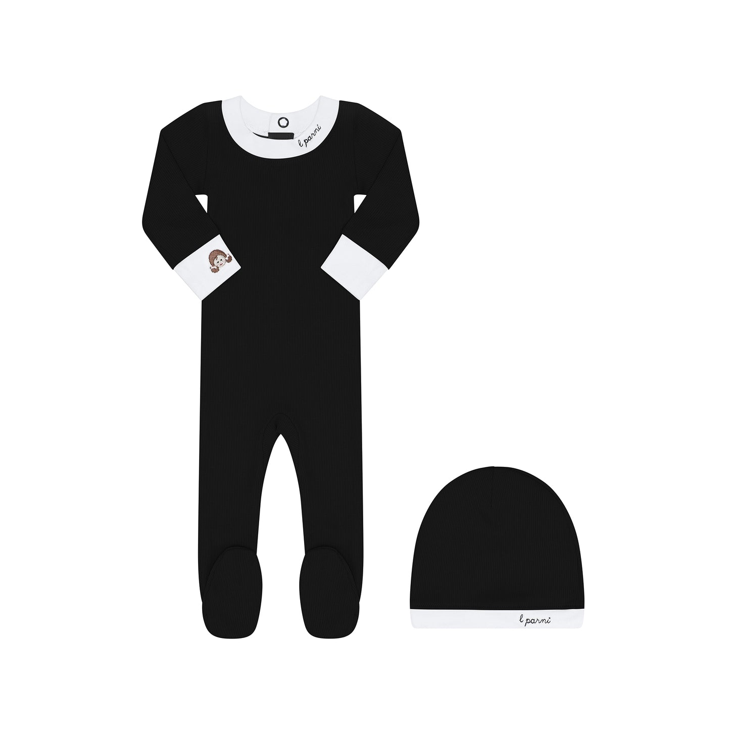 Girls Black Baby Footie