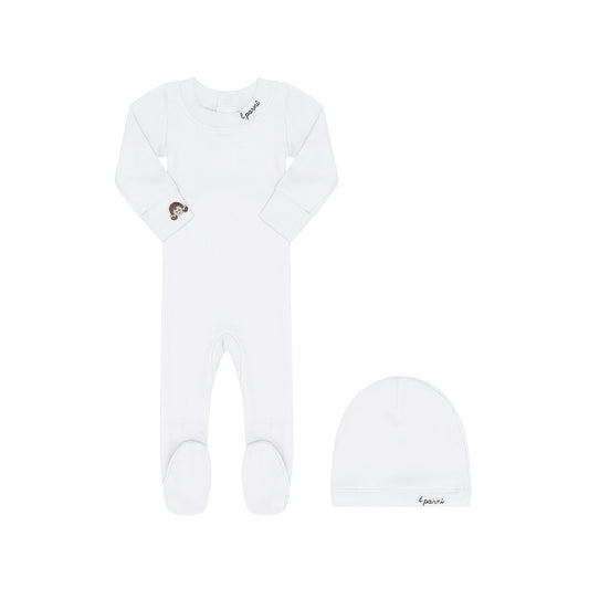 Girls Ivory Baby Footie