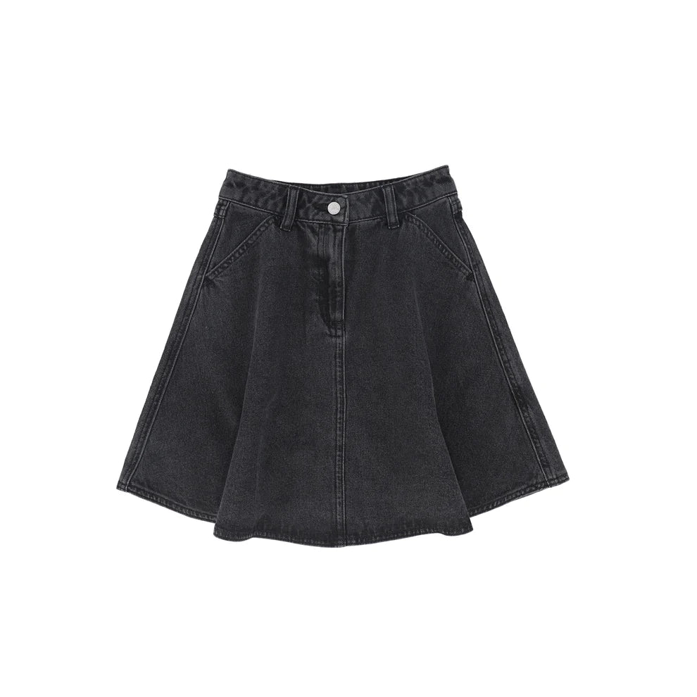 Black Denim Skirt