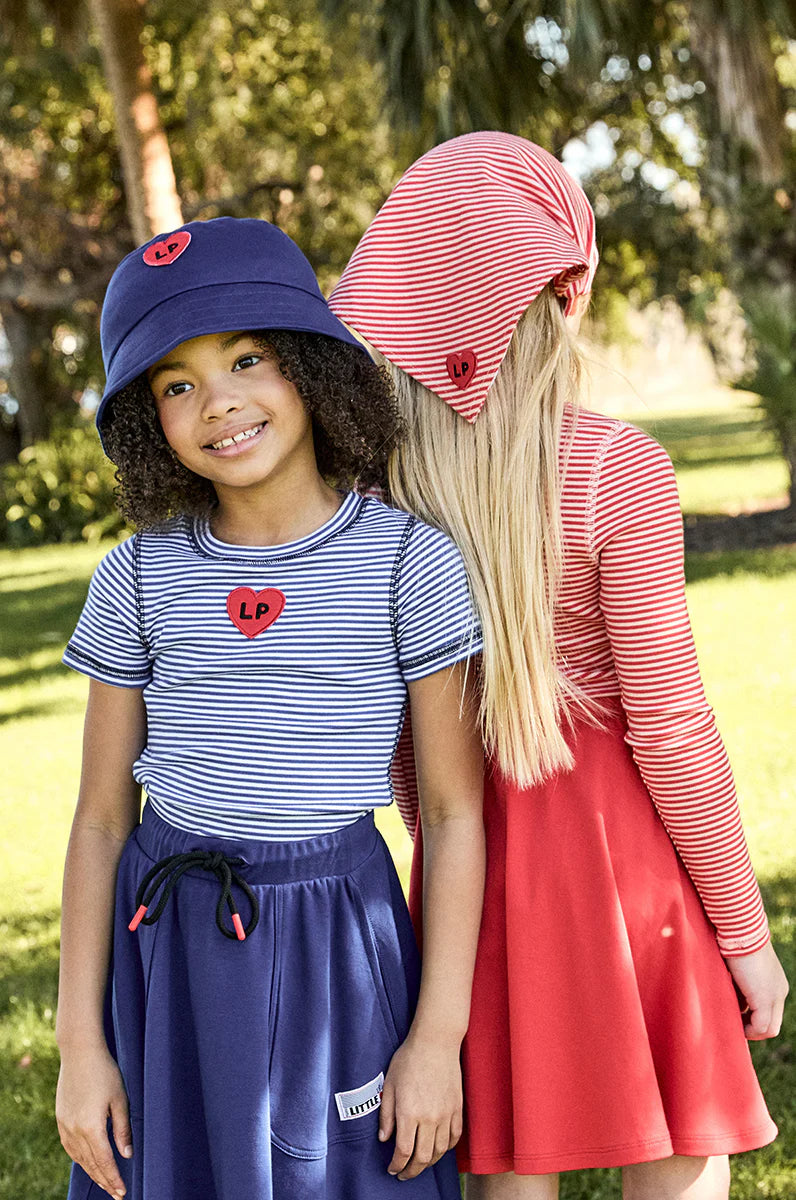 Coral/Pink Striped Tshirt - Short Sleeves