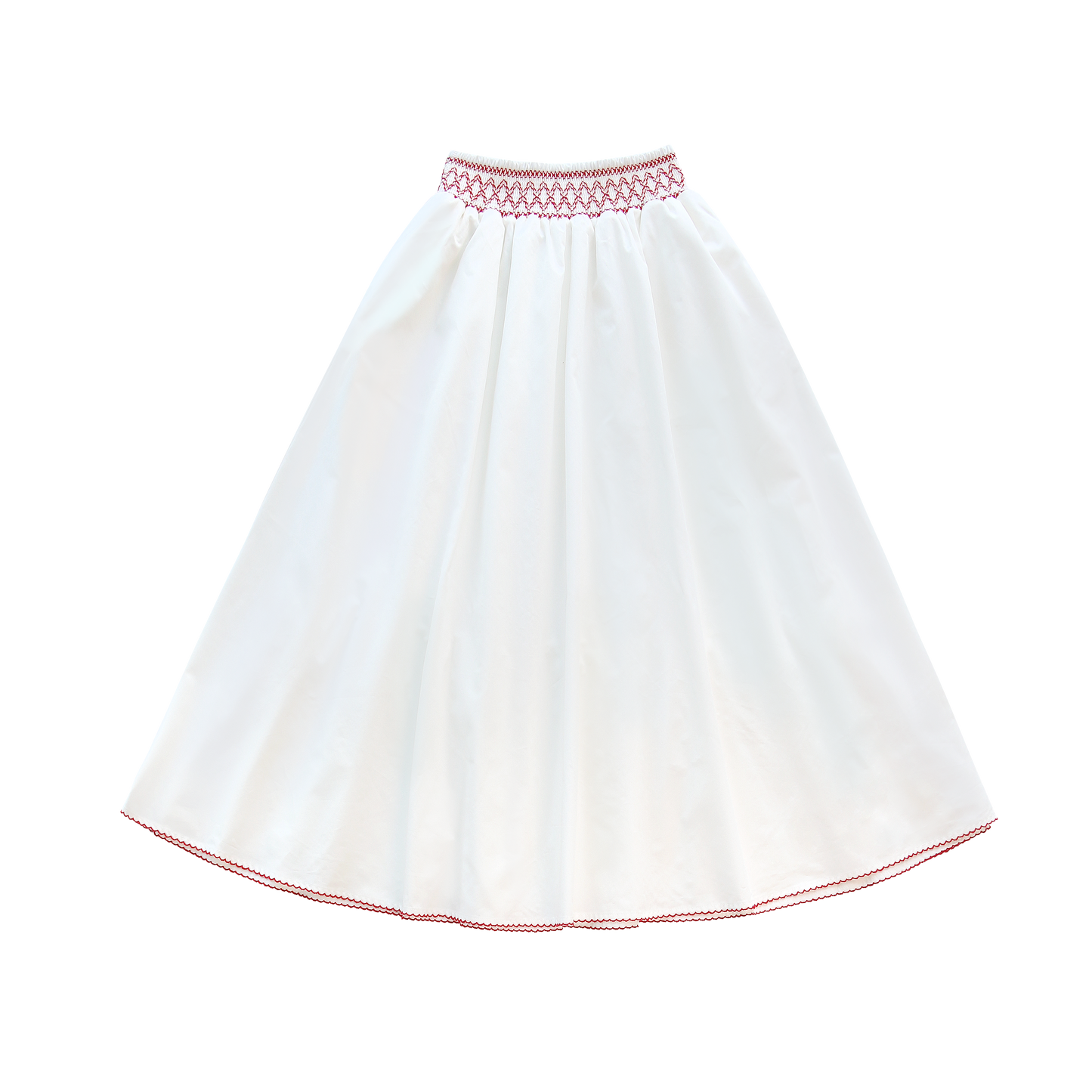 White Smocking Teen Skirt