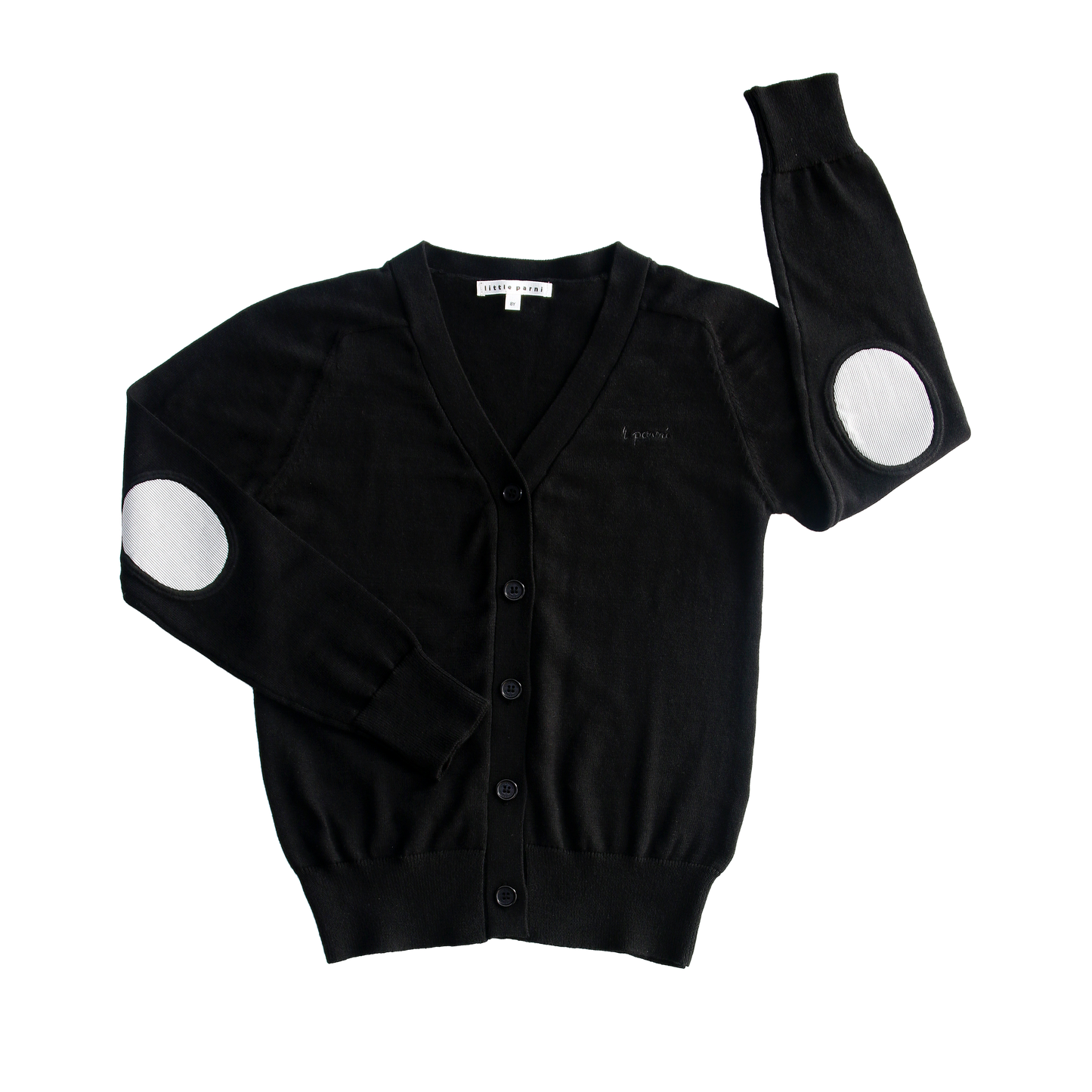 Boys Patch Cardigan- Black
