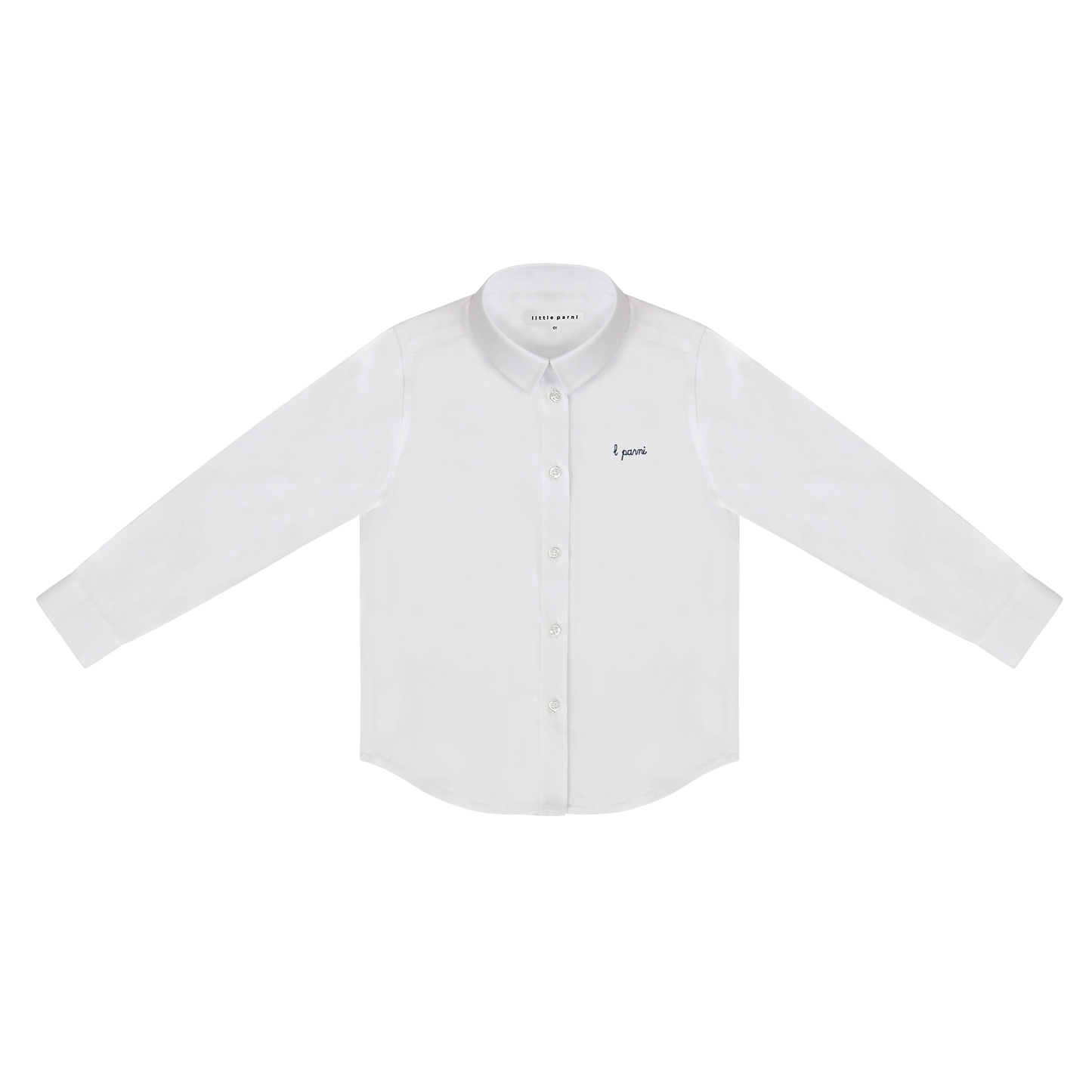 Boys Long Sleeve White Shirt - White/Navy