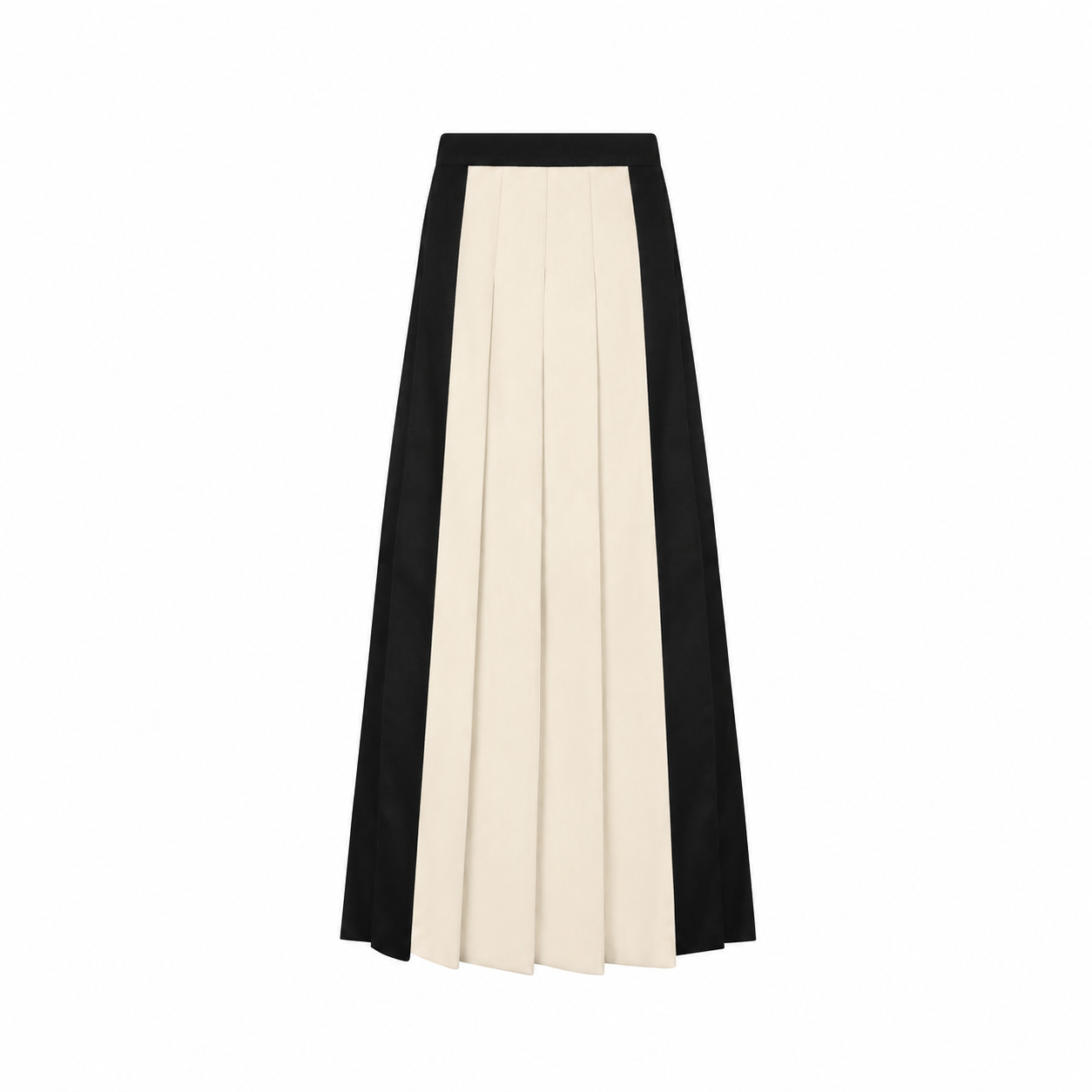 Teen's Two-tone Pleated Maxi Skirt- Black