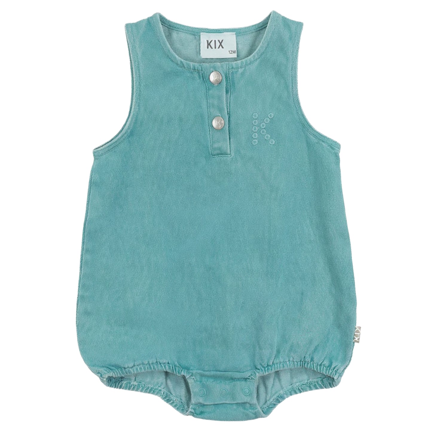 Teal Denim Romper