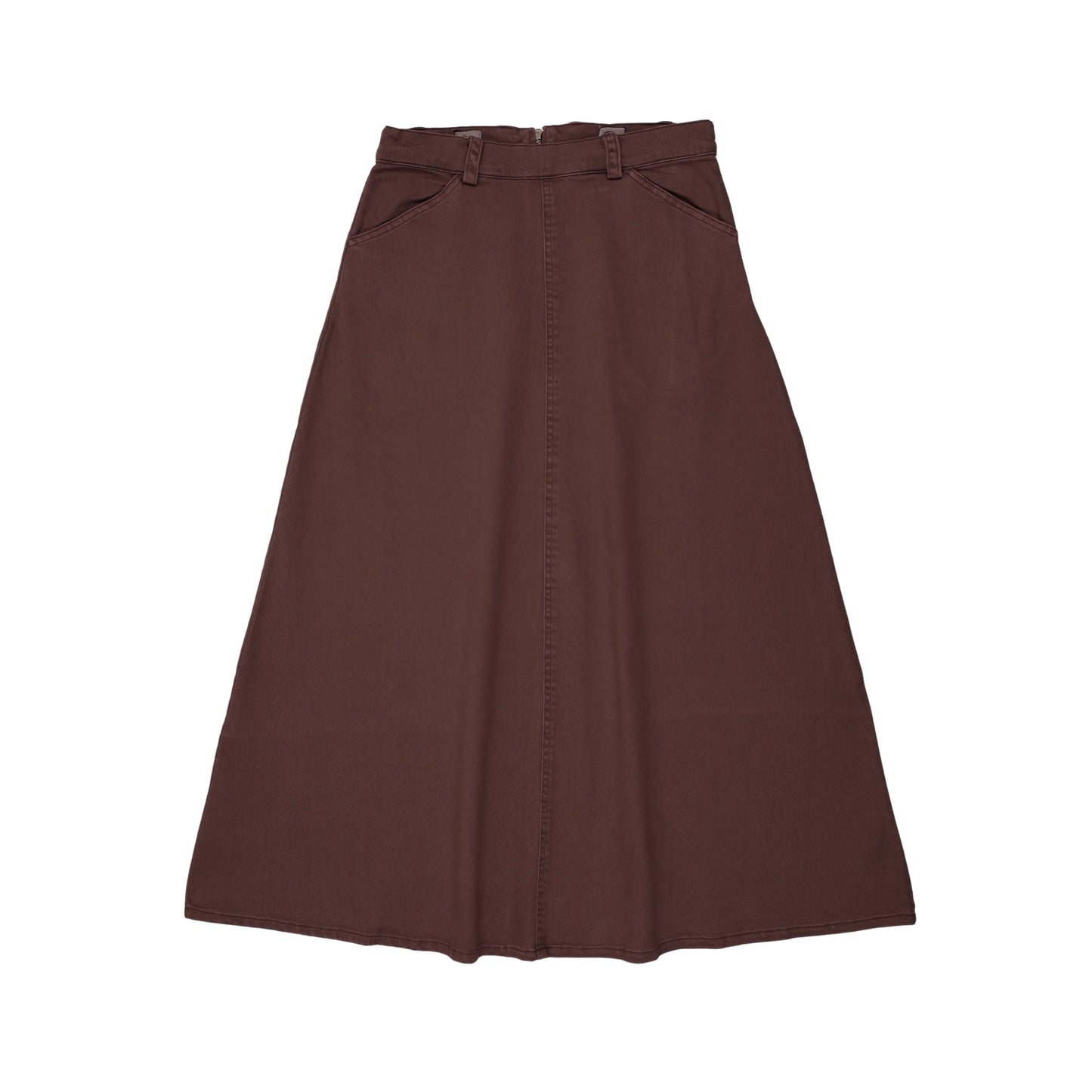 Denim Maxi Skirt Plum
