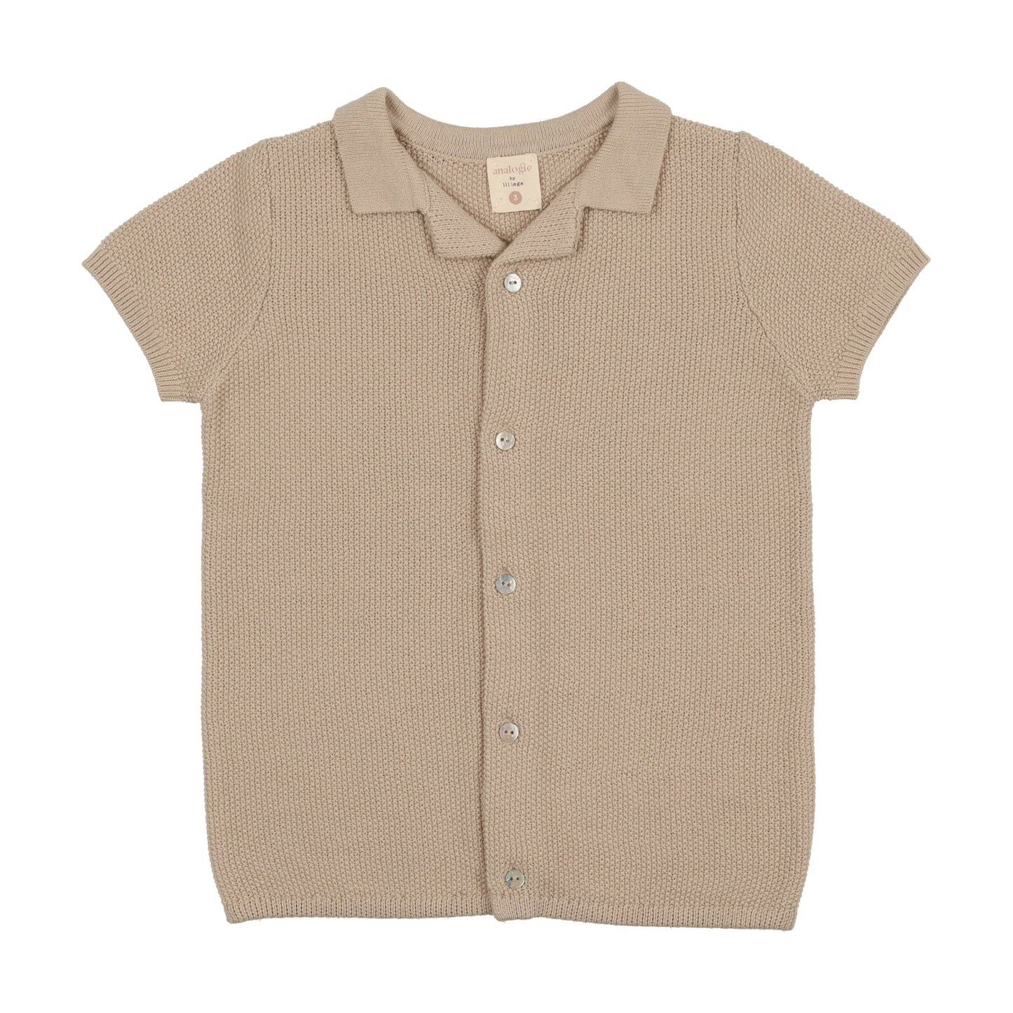 KNIT GRANDPA SHIRT- TAUPE