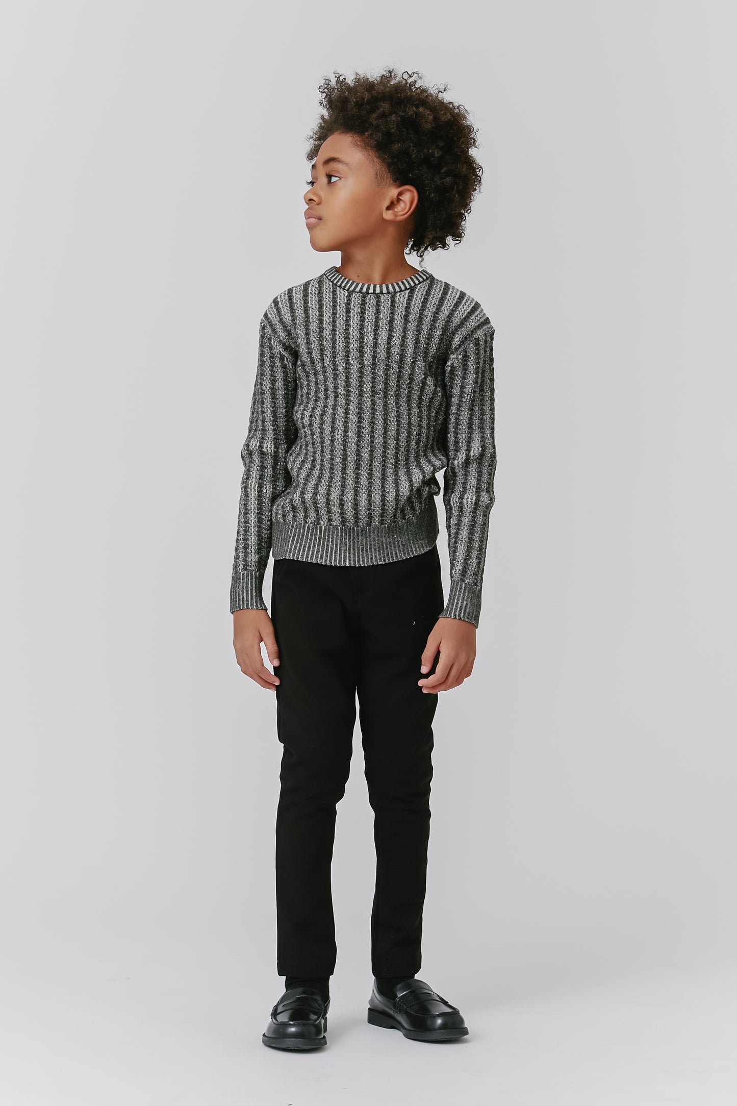 Two Tone Cable Sweater- Green
