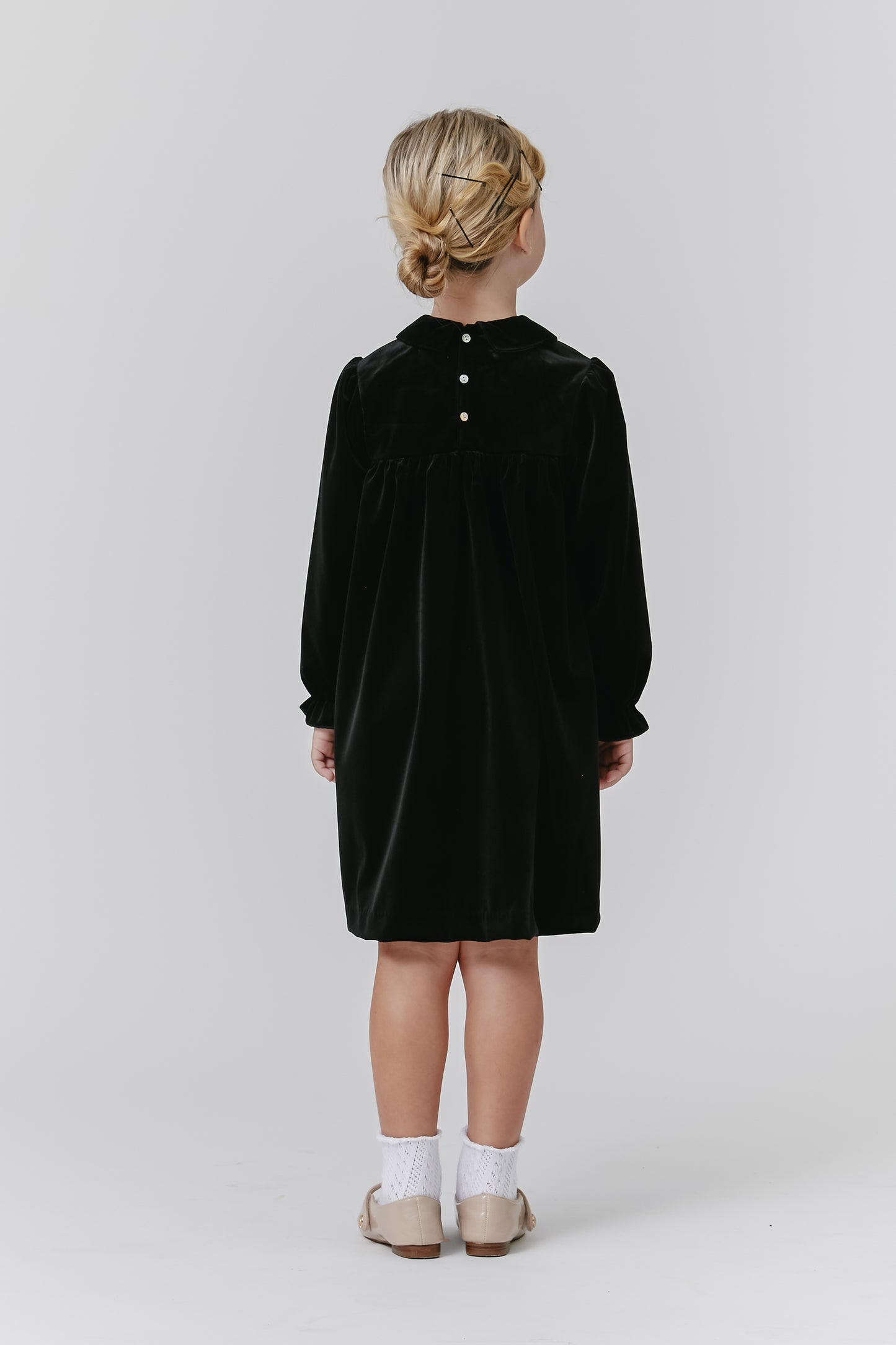 Black Velvet Embroidered Dress