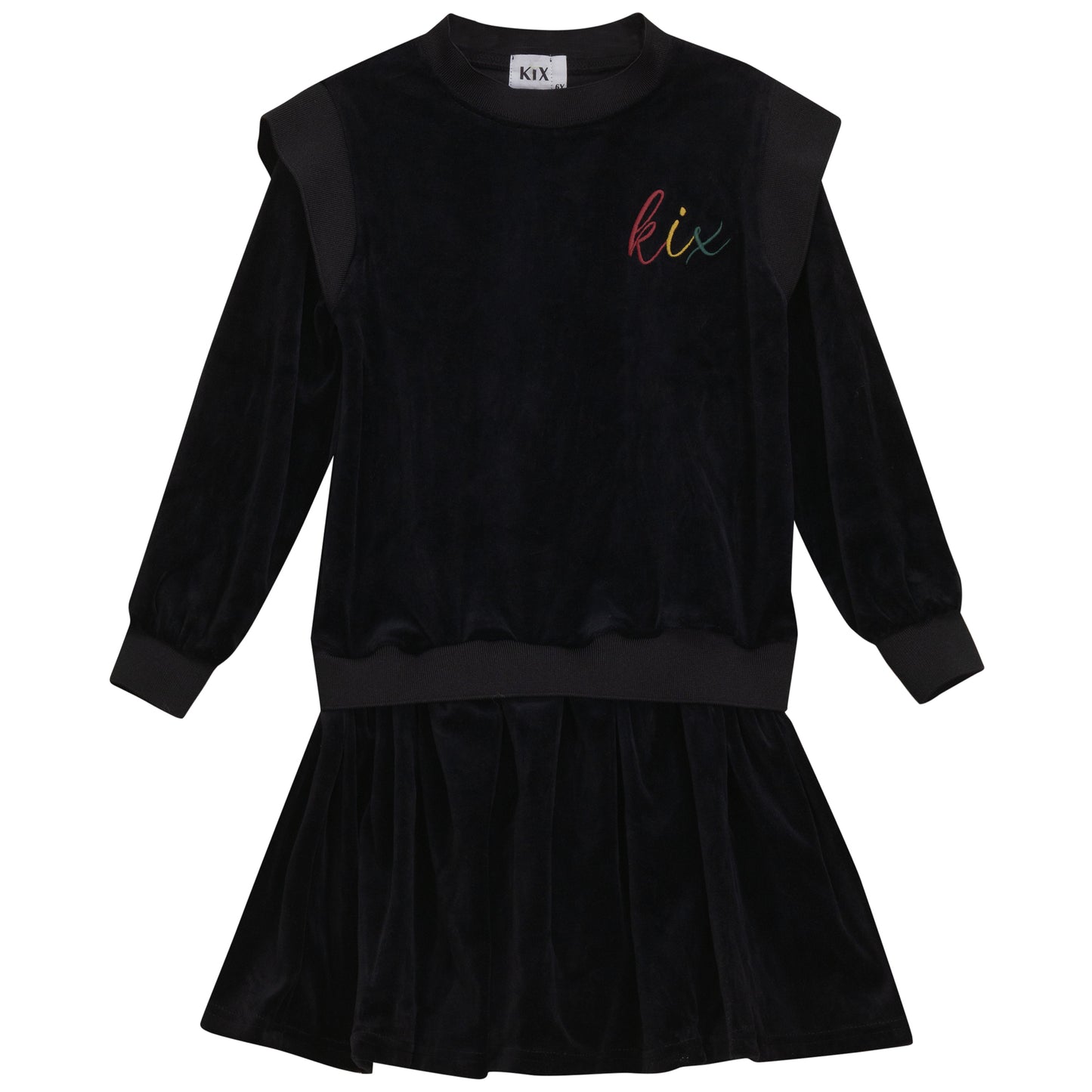 RIB EDGE VELOUR DRESS
