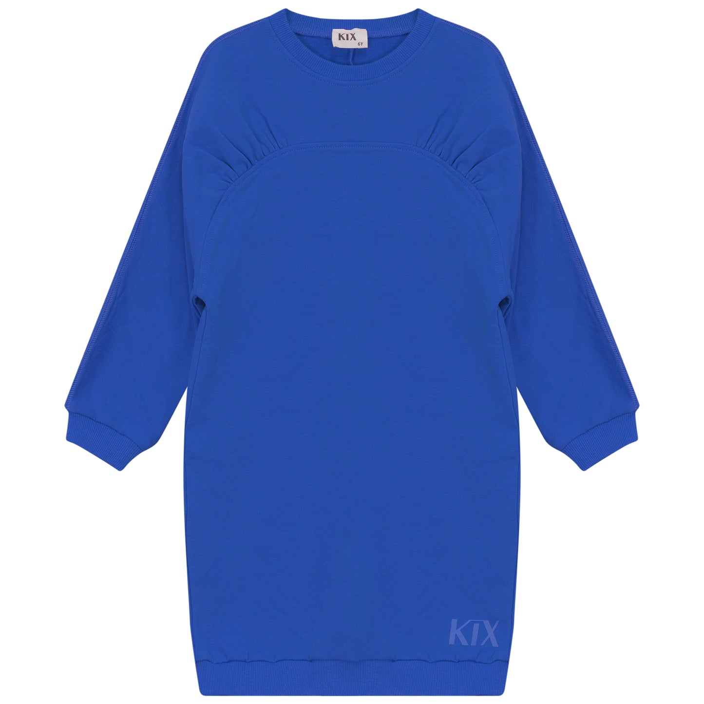 ROUND YOKE DRESS BLUE