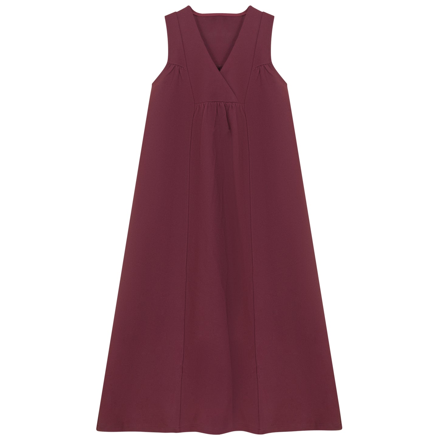 V DETAIL MAXI DRESS Wine