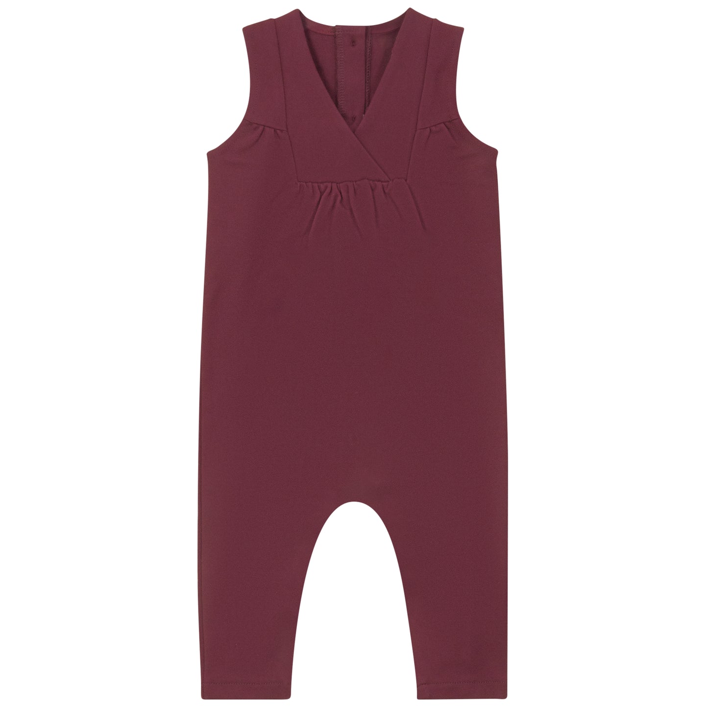 V DETAIL BG ROMPER WINE