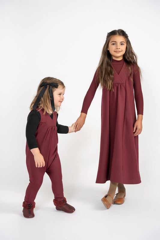 V DETAIL BG ROMPER WINE