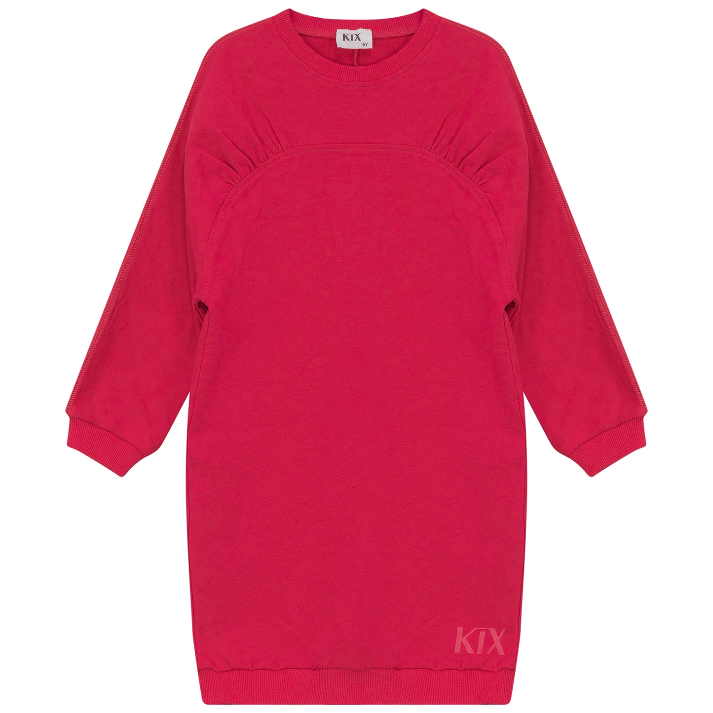 ROUND YOKE DRESS FUCHSIA