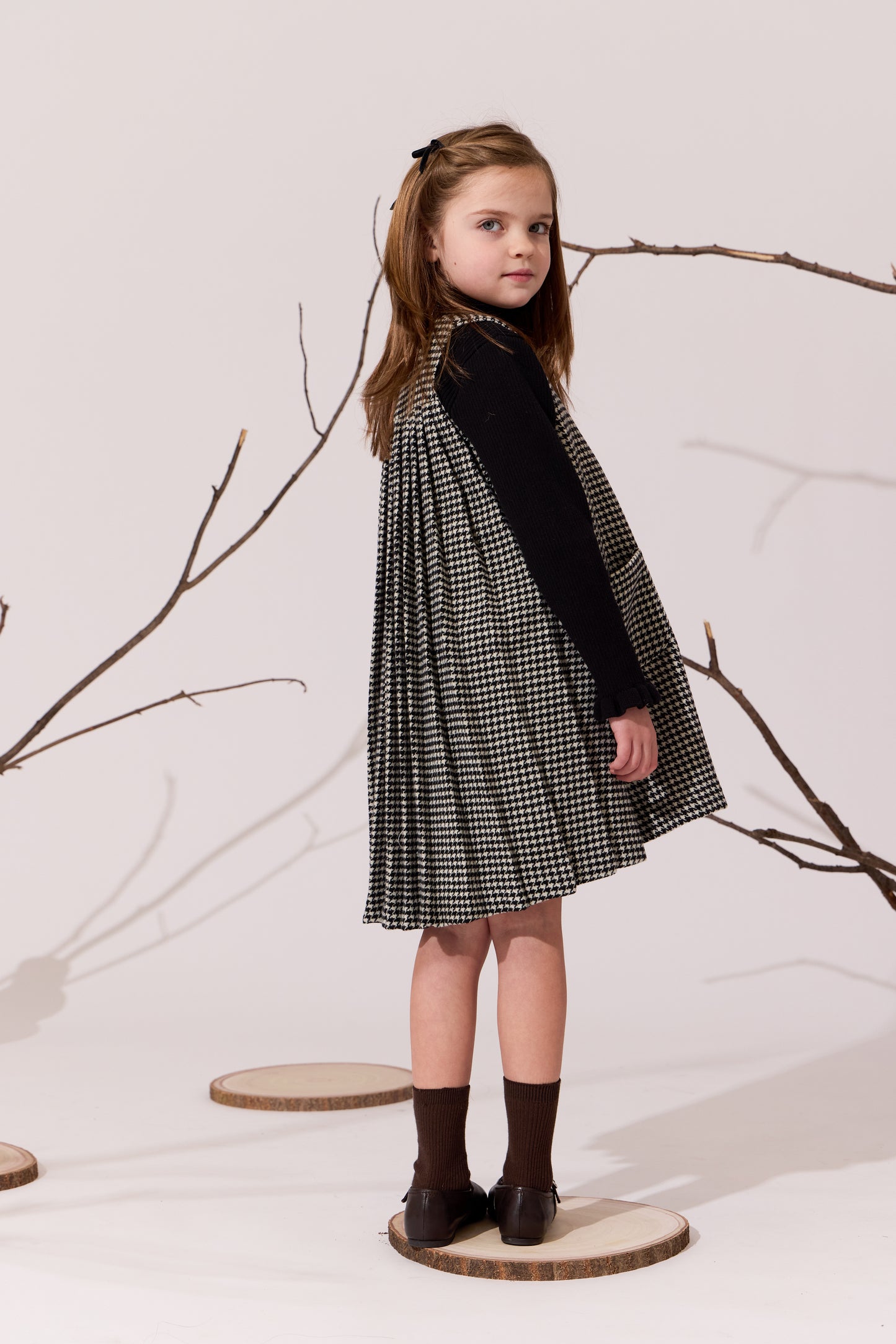 Pleat Houndstooth Jumper