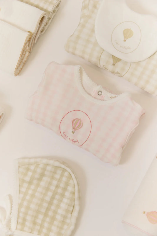 Ciel Enfant Gingham Footie - Pink