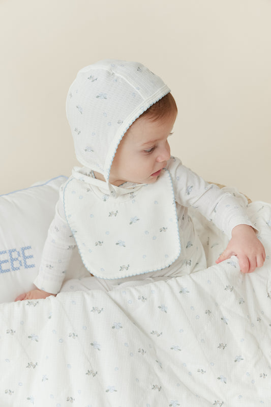 Blue Berry Pattern Romper & Bonnet