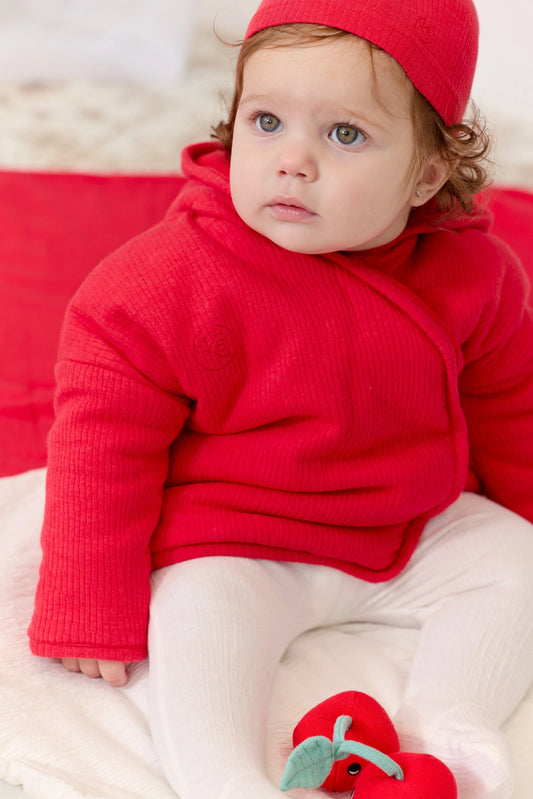 Red Cotton Jacket + Hat Set