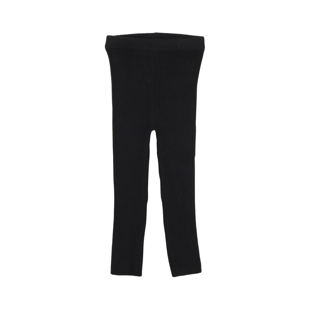 Knit Long Leggings Black