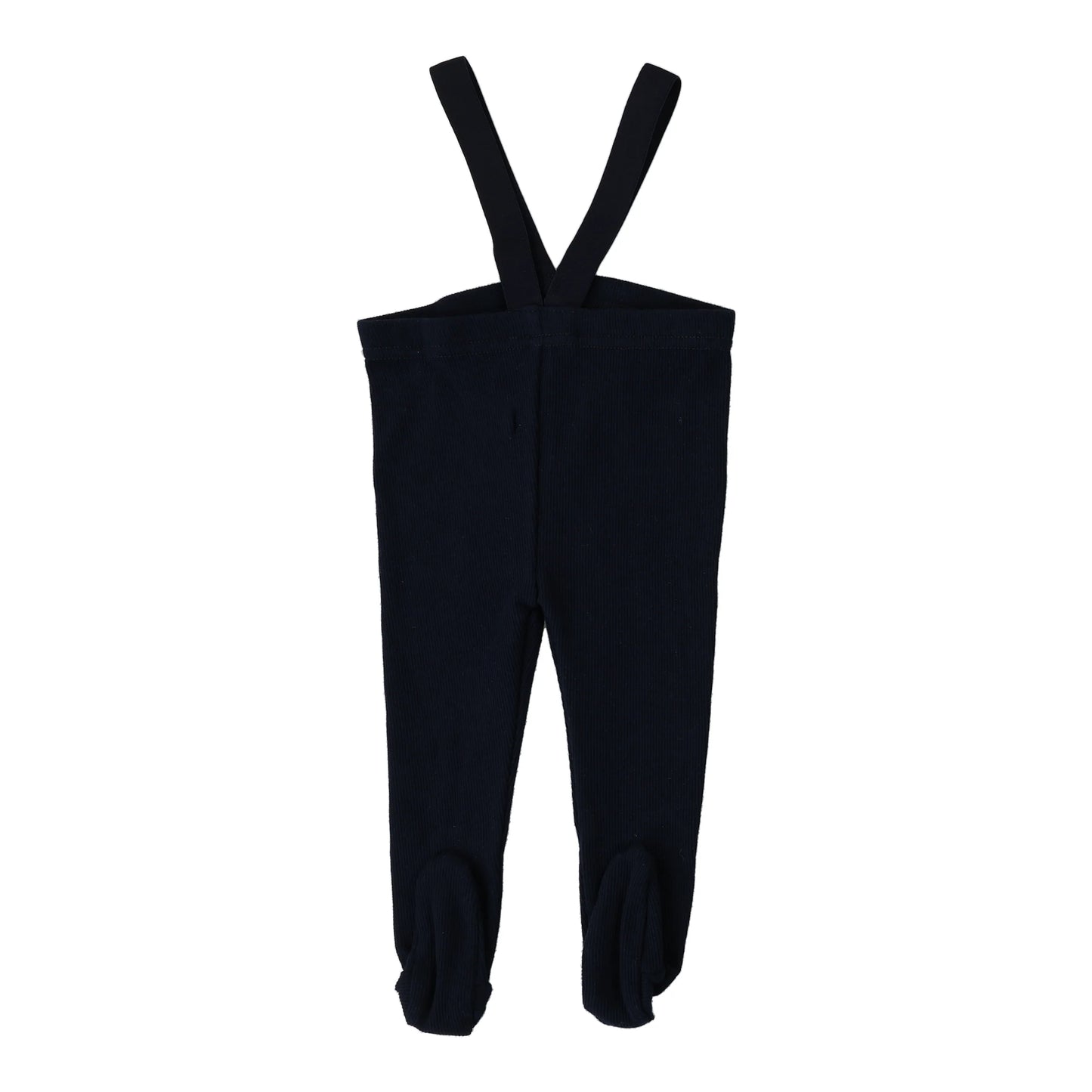 Footed Suspender Leggings- Navy