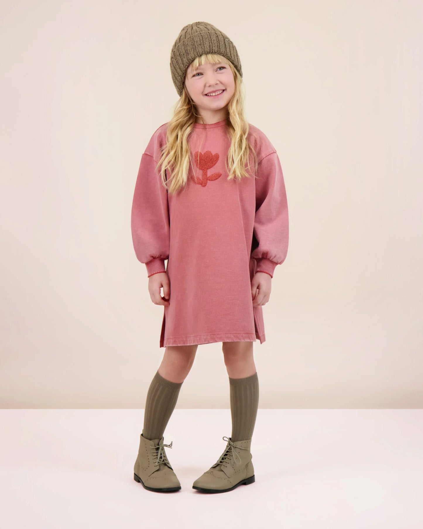 Sherpa Tulip Dress Mineral Red