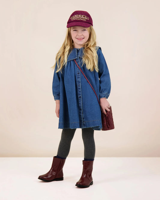 Pleated Sailor Dress Navy Denim