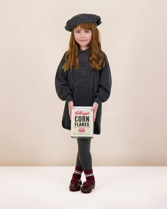 Emblem Sweatshirt Dress Black Wash