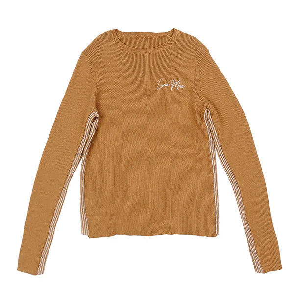 Cognac Jean Ribbed Knit Top