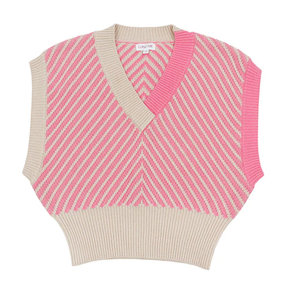Bubblegum Lila Two Tone Knit Vest