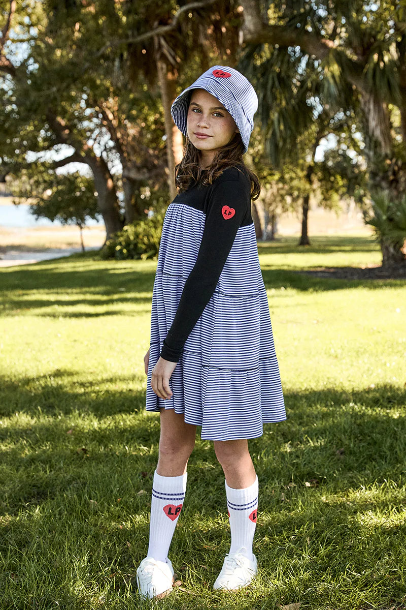 White/Royal Blue LP Knee Socks