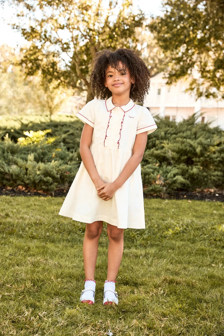 White Pico Dress - Short Sleeves