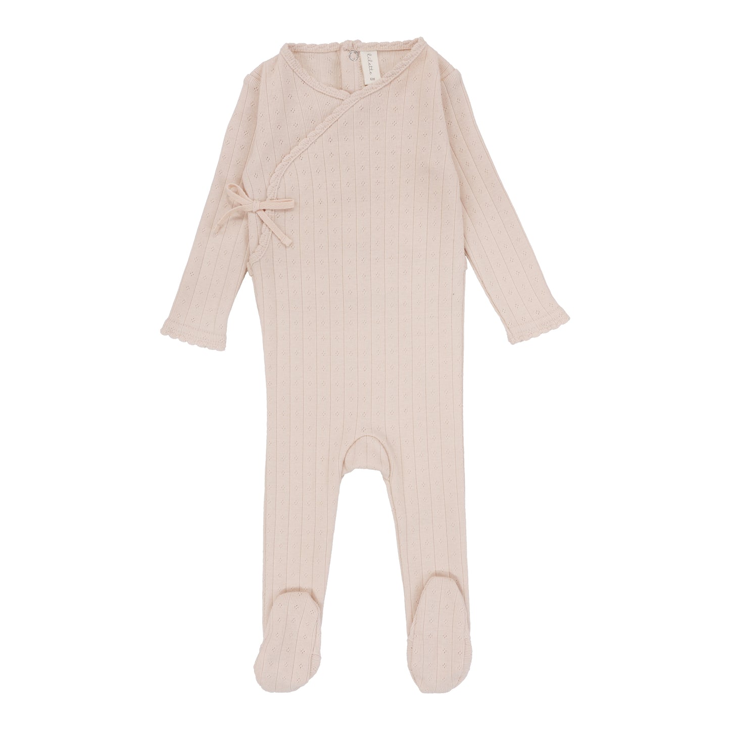 Fine Pointelle Footie - Pale Pink