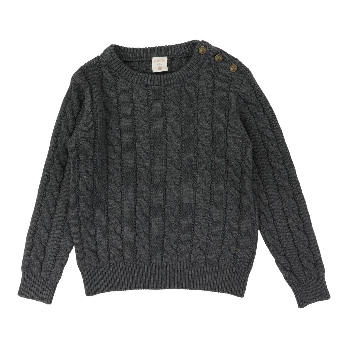 Cable Crewneck Sweater - Grey