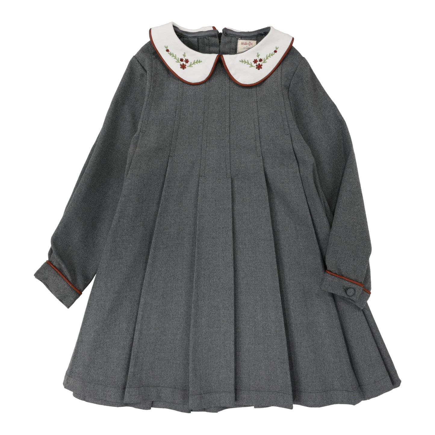 Collar Pleated Dress - Dark Grey