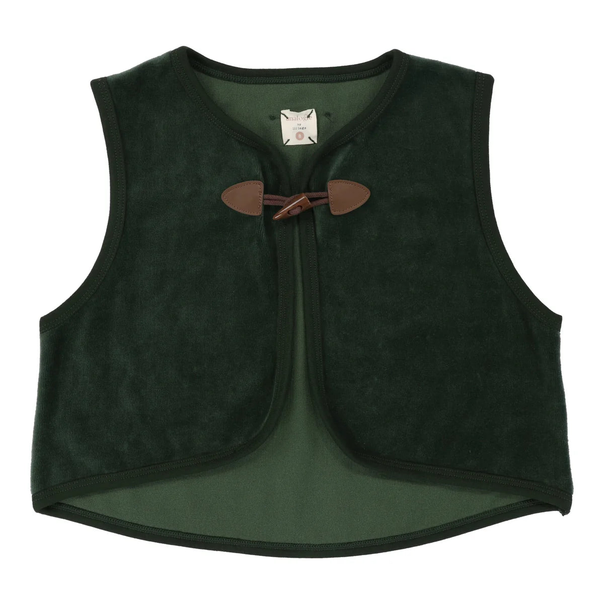 Velour Toggle Vest - Green