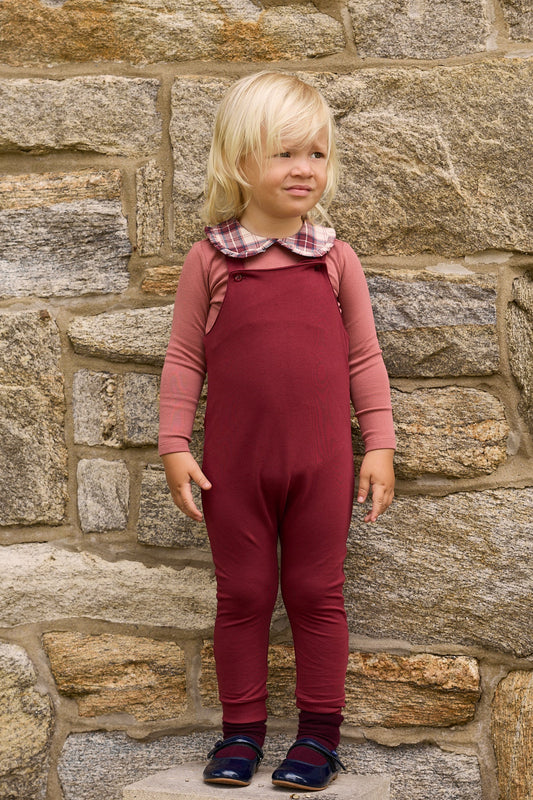 Girls Bodysuit & Overalls – Pink – French Terry Scottish