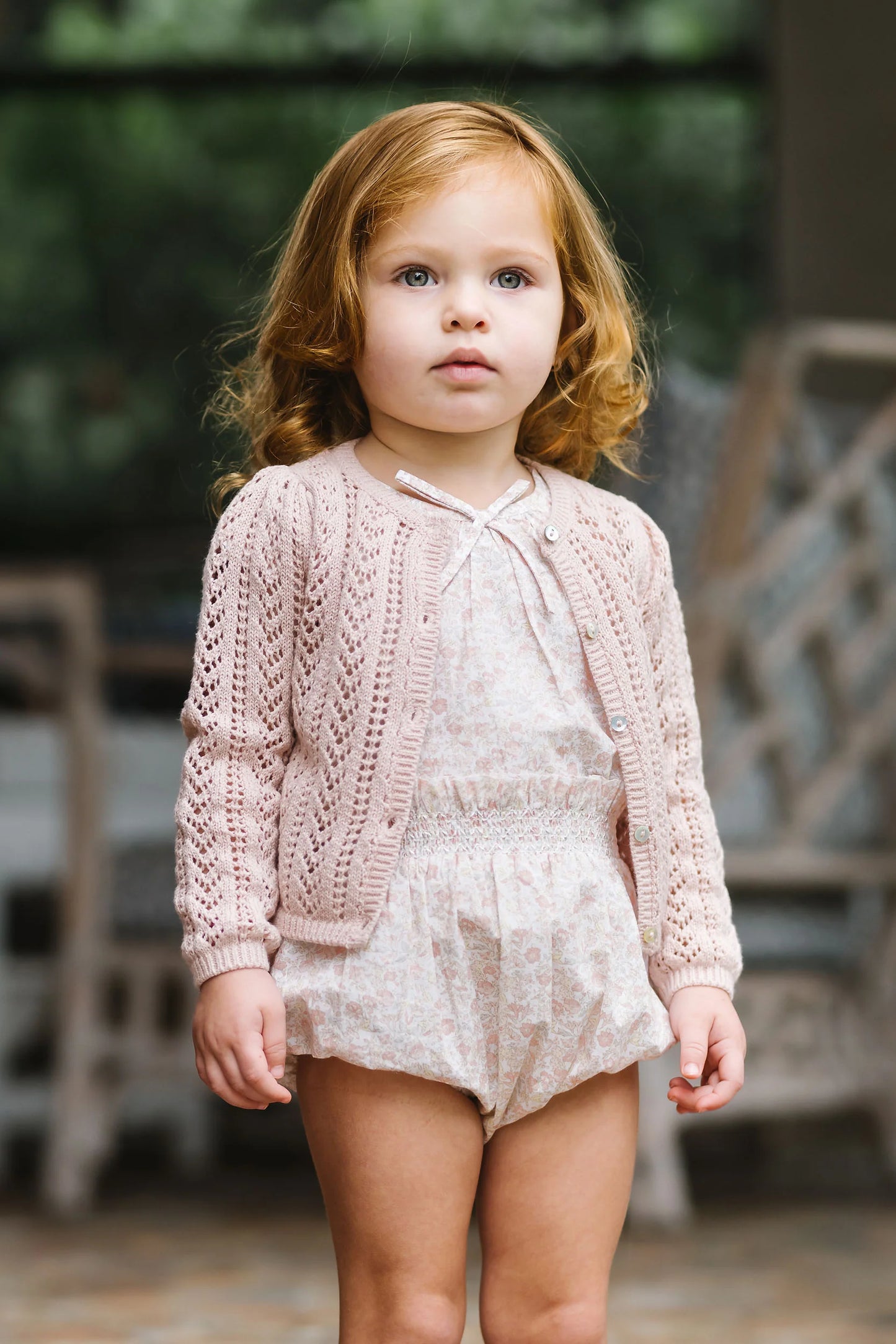 Girls Bud Pink Pointelle Cardigan