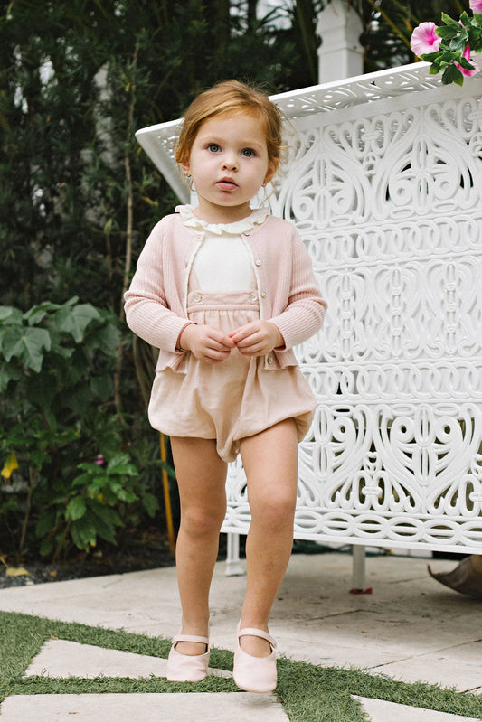 Linen Suspender Bloomers- Bud Pink
