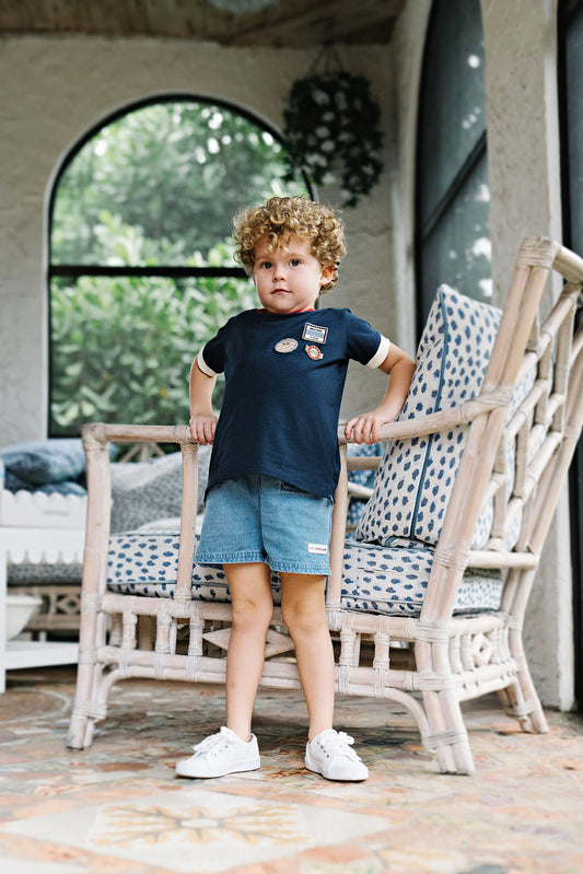 Patch Applique Tee- Navy