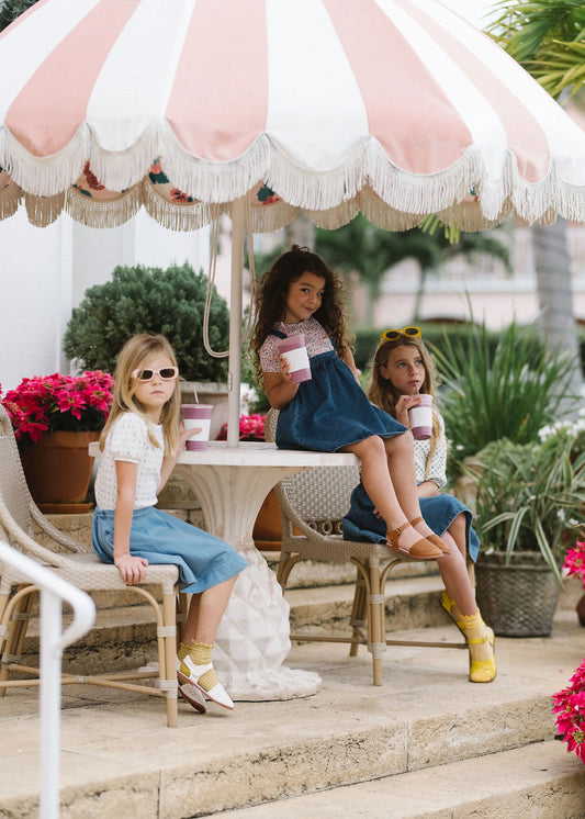 Mid Blue Wash Denim Suspender Jumper